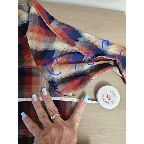 NOS Vintage Ely Gentleman Plaid Western Shirt Pearl Snaps Gold Thread L - Picture 9 of 11